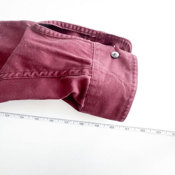 Wrangler Mens Button Down Shirt Western Cotton Long Sleeve Burgundy 3XL - Picture 7 of 7